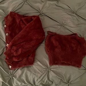 2-piece Shein cropped sweater and cardigan set